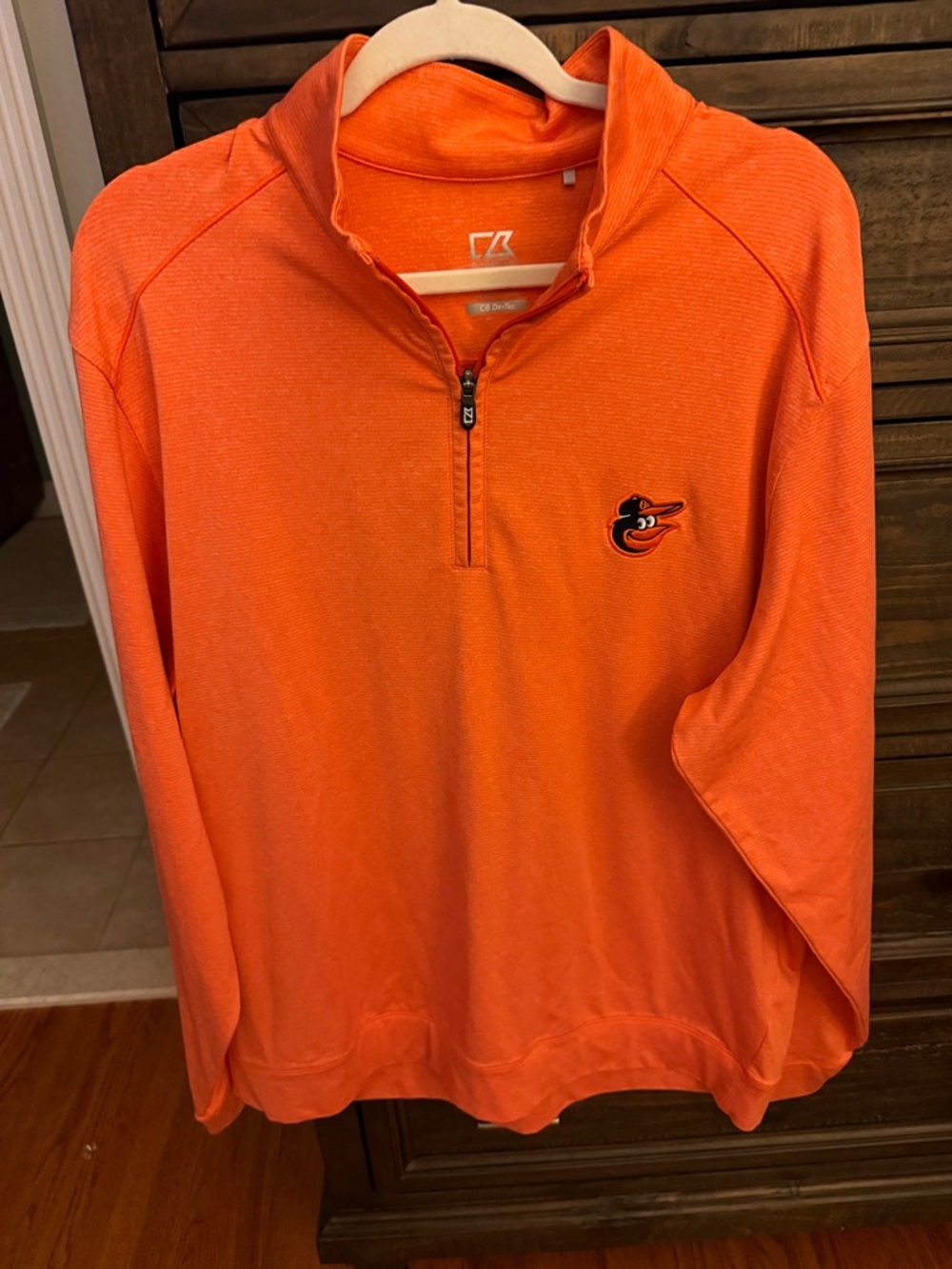 Cutter & Buck Bright Orange CB DryTec 1/4 Zip Pullover